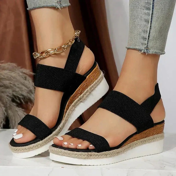 Brooklyn | Women Stretch Strap Platform Sandals Luvy Boutique