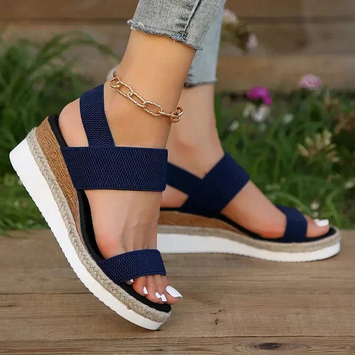 Brooklyn | Women Stretch Strap Platform Sandals Luvy Boutique