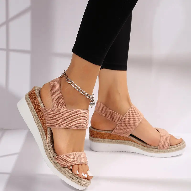 Brooklyn | Women Stretch Strap Platform Sandals Luvy Boutique