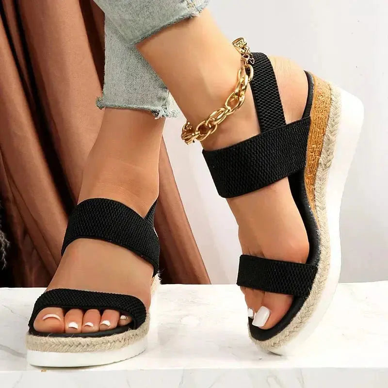 Brooklyn | Women Stretch Strap Platform Sandals Luvy Boutique
