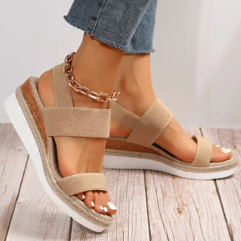 Brooklyn | Women Stretch Strap Platform Sandals Luvy Boutique