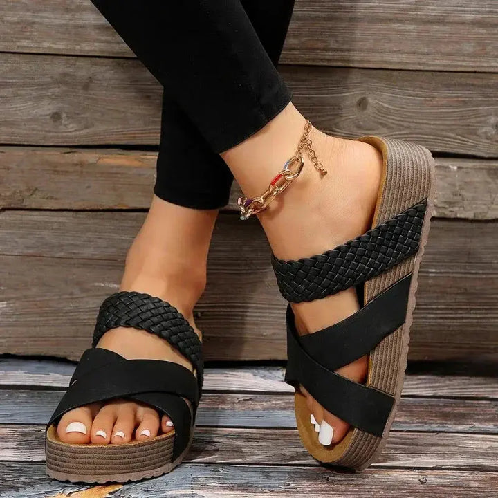 Grace | Women’s Braided Strap Orthopedic Comfort Sandals Luvy Boutique