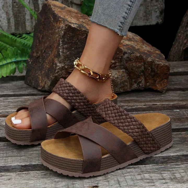 Alice | Women’s Cross Strap Platform Sandals Luvy Boutique
