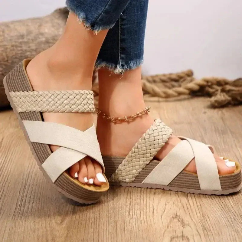 Grace | Women’s Braided Strap Orthopedic Comfort Sandals Luvy Boutique