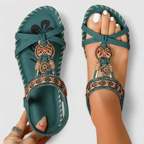 Eva | Womens Strappy Flat Open Toe Sandals Luvy Boutique