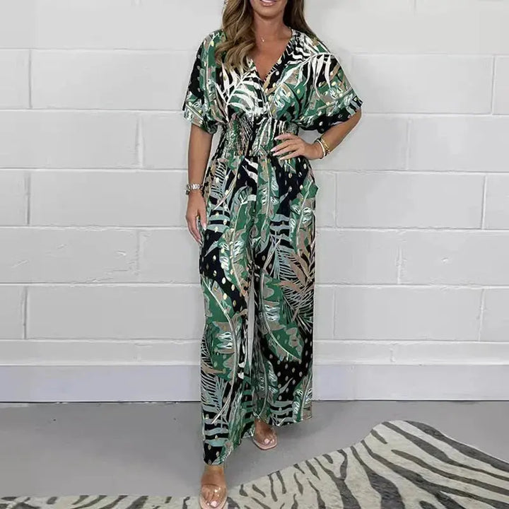 Natalie | Stylish Tropical Print Jumpsuit Luvy Boutique