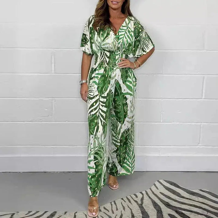 Natalie | Stylish Tropical Print Jumpsuit Luvy Boutique