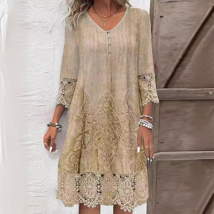 Emily | Women’s Three Quarter Sleeve Mini Dress Luvy Boutique