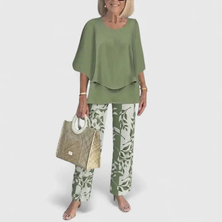 Emma | Women’s Casual Two Piece Top and Pants Set Luvy Boutique