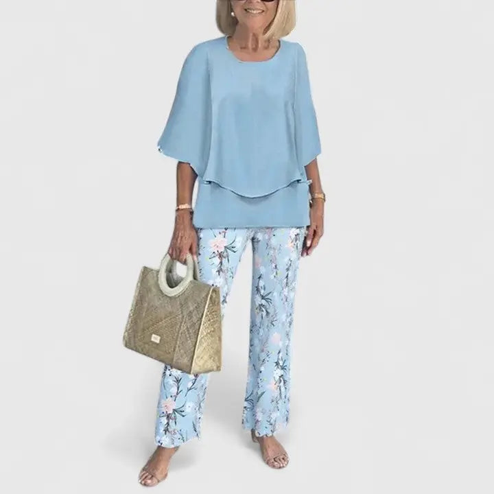 Emma | Women’s Casual Two Piece Top and Pants Set Luvy Boutique