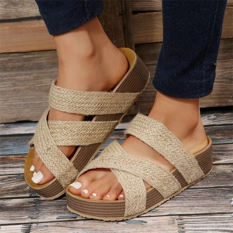 Emma | Womens Orthopedic Platform Slide Sandals Luvy Boutique