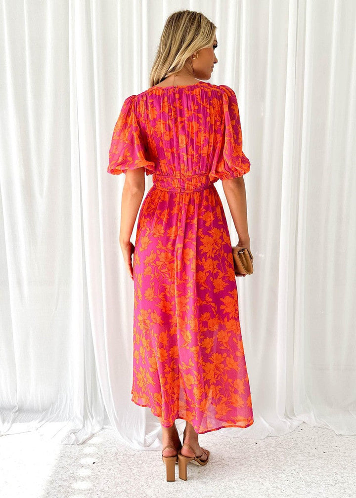 Ella | Women's Floral V Neck Maxi Wedding Guest Dress Luvy Boutique