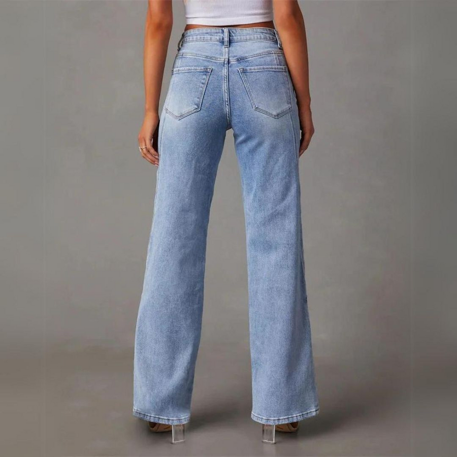 Maria | Women’s Classic Straight Leg Denim Jeans Luvy Boutique