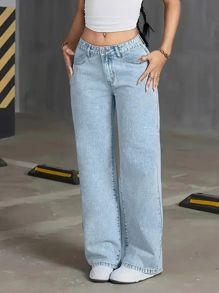 Sophia | Women’s Light Wash Wide Leg Jean Luvy Boutique