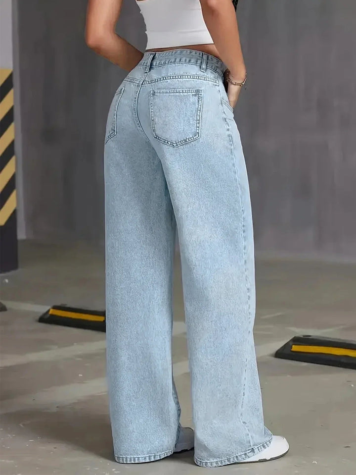 Sophia | Women’s Light Wash Wide Leg Jean Luvy Boutique
