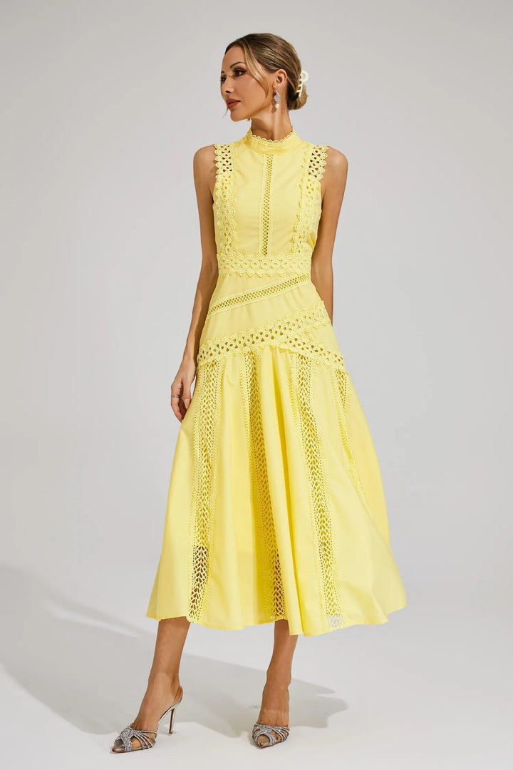 Lily | Women's Sleeveless Lace Midi Wedding Guest Dress Luvy Boutique