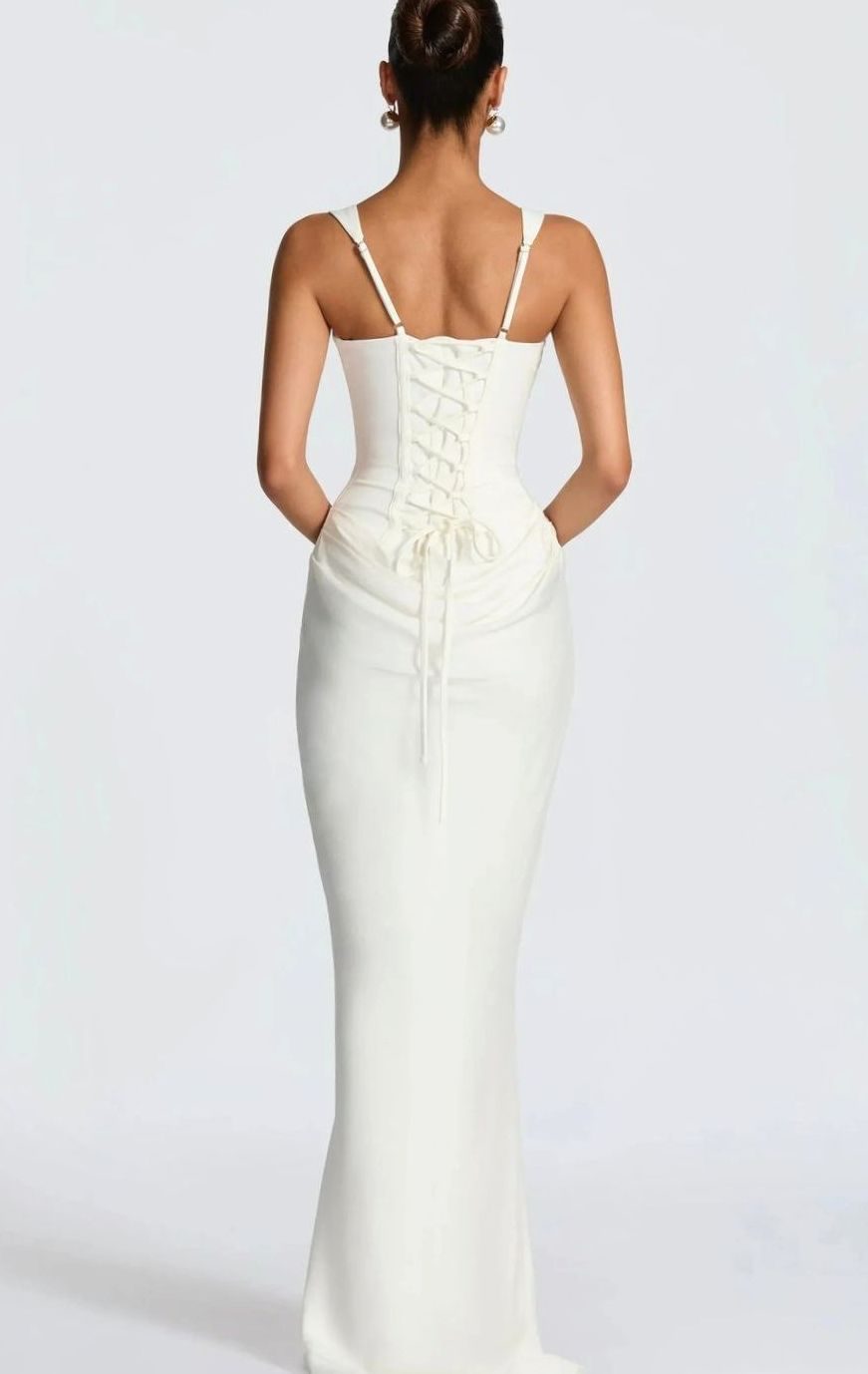 Women's Backless Bodycon Square-Neck Maxi Dress