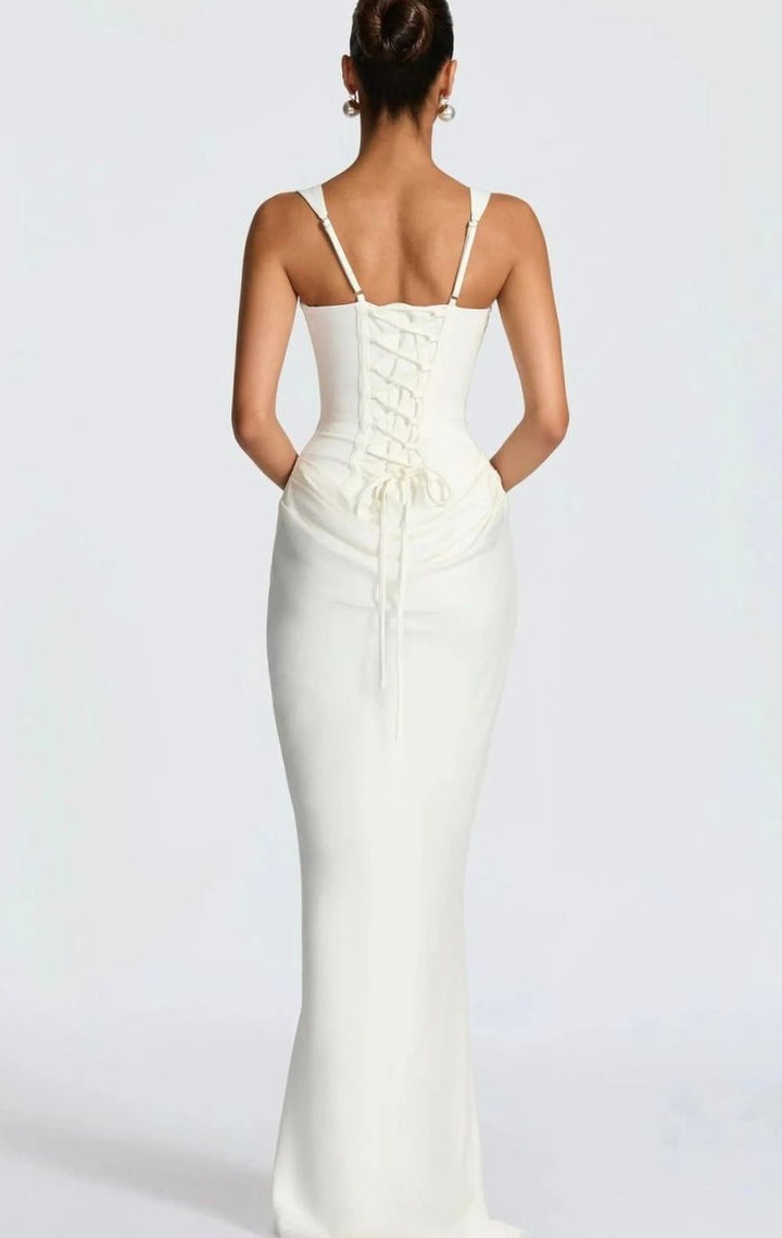 Women's Backless Bodycon Square-Neck Maxi Dress