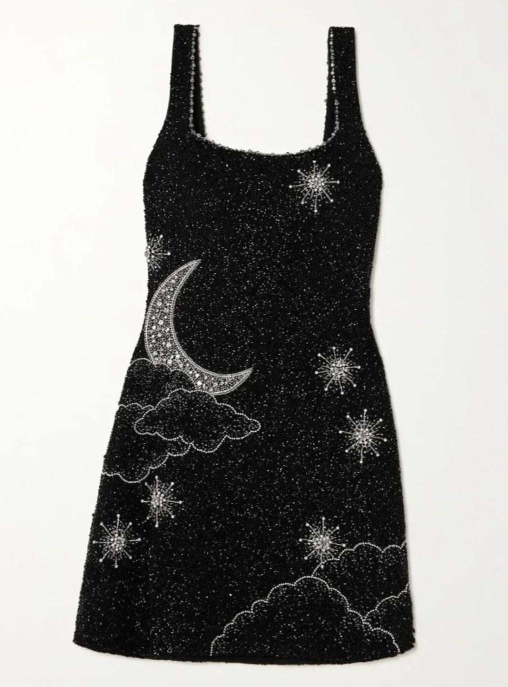 Women's Black Glitter Bodycon Sequin Dress Wide-Strap Mini