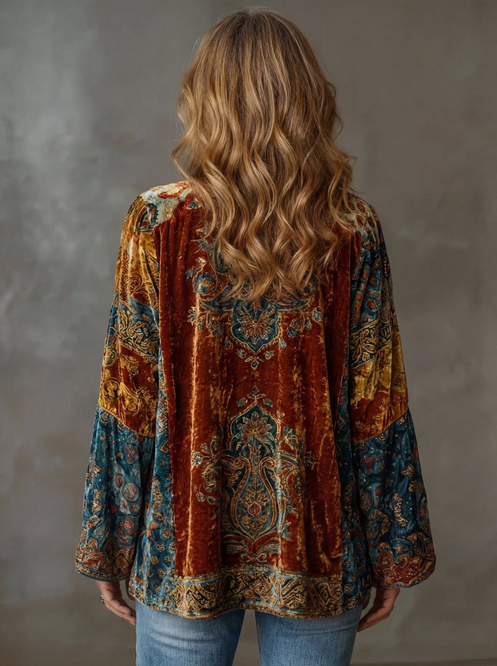 Women's Boho Vintage Loose-Fit Kimono Quilted Jacket