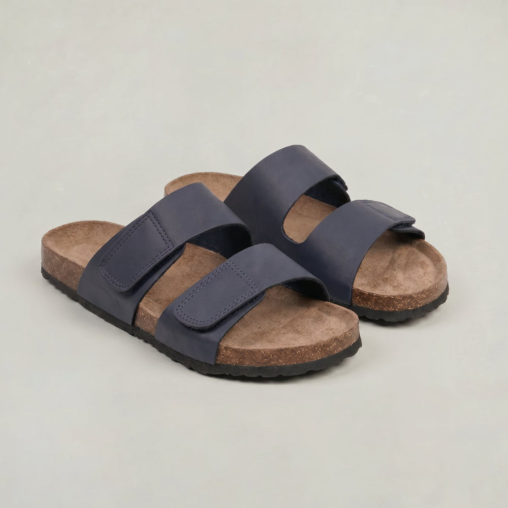 Women's Boots Double Strap Open Toe Flat Slip-On Slides