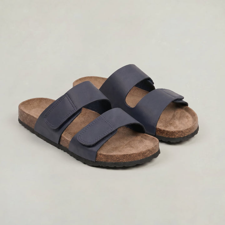 Women's Boots Double Strap Open Toe Flat Slip-On Slides