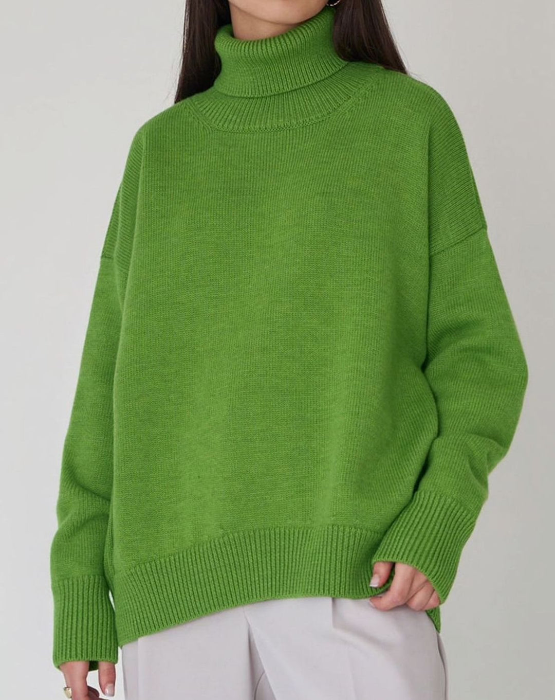 Women's Cardigan Oversized Turtleneck Ribbed Knit Pullover Sweater