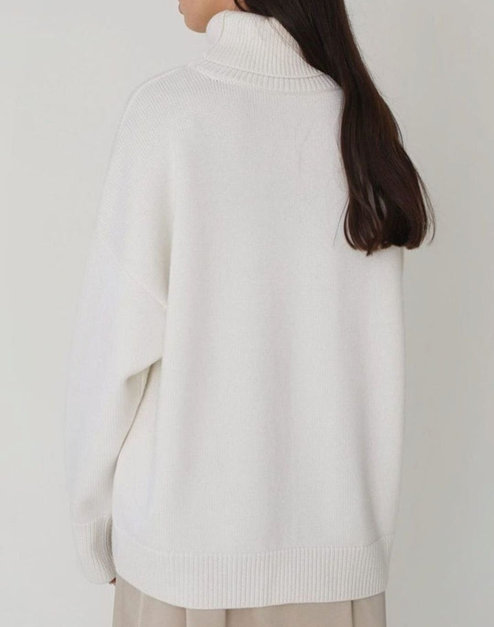 Women's Cardigan Oversized Turtleneck Ribbed Knit Pullover Sweater