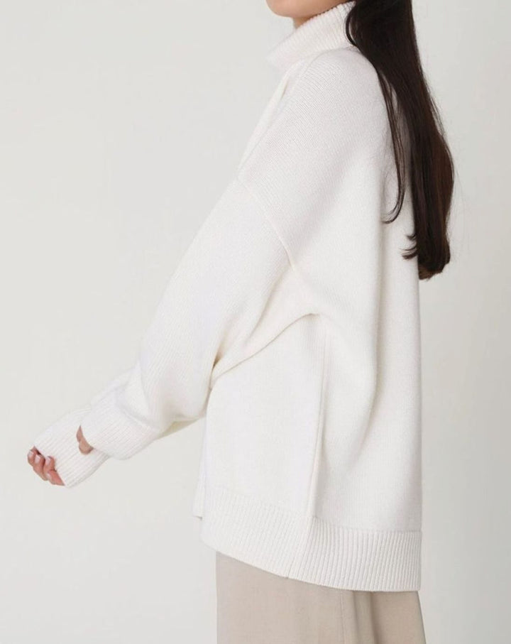 Women's Cardigan Oversized Turtleneck Ribbed Knit Pullover Sweater
