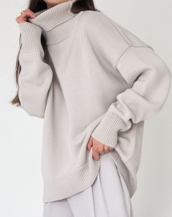 Women's Cardigan Oversized Turtleneck Ribbed Knit Pullover Sweater
