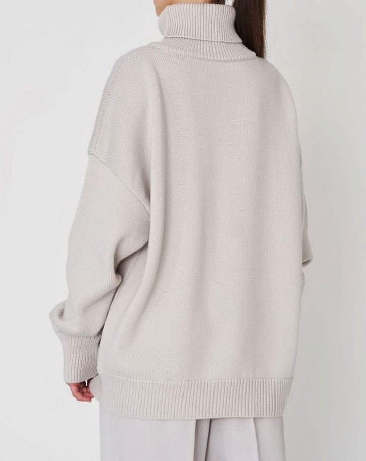 Women's Cardigan Oversized Turtleneck Ribbed Knit Pullover Sweater