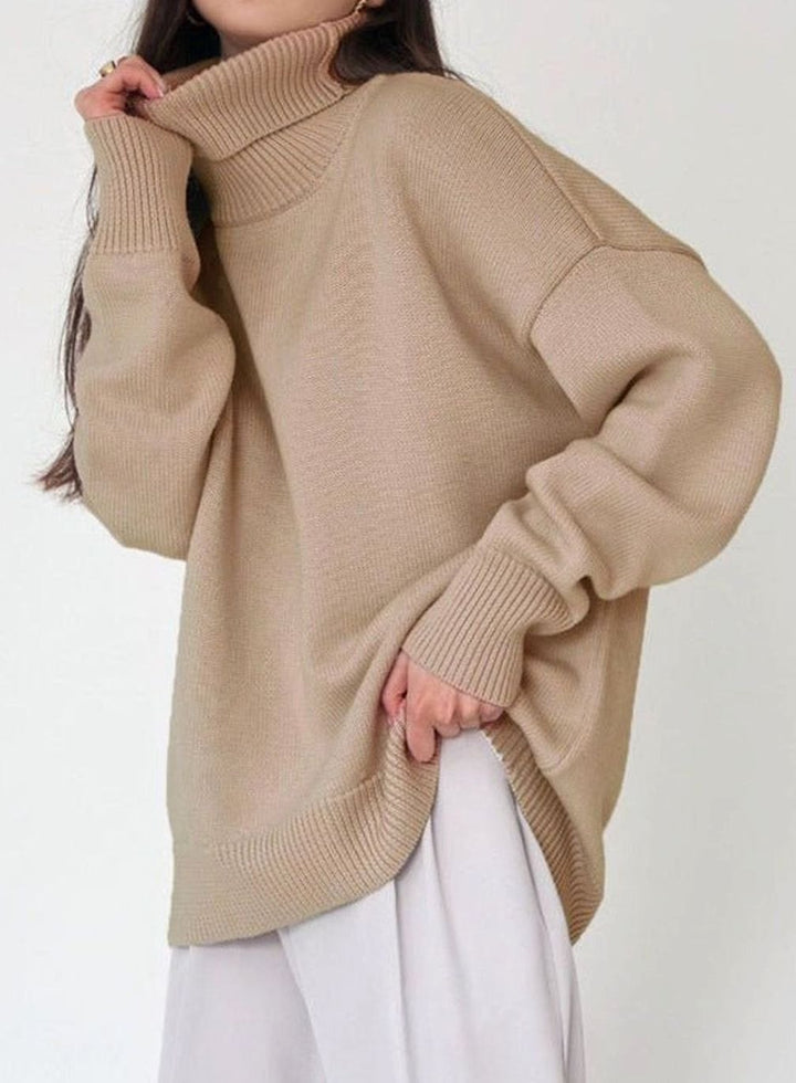 Women's Cardigan Oversized Turtleneck Ribbed Knit Pullover Sweater