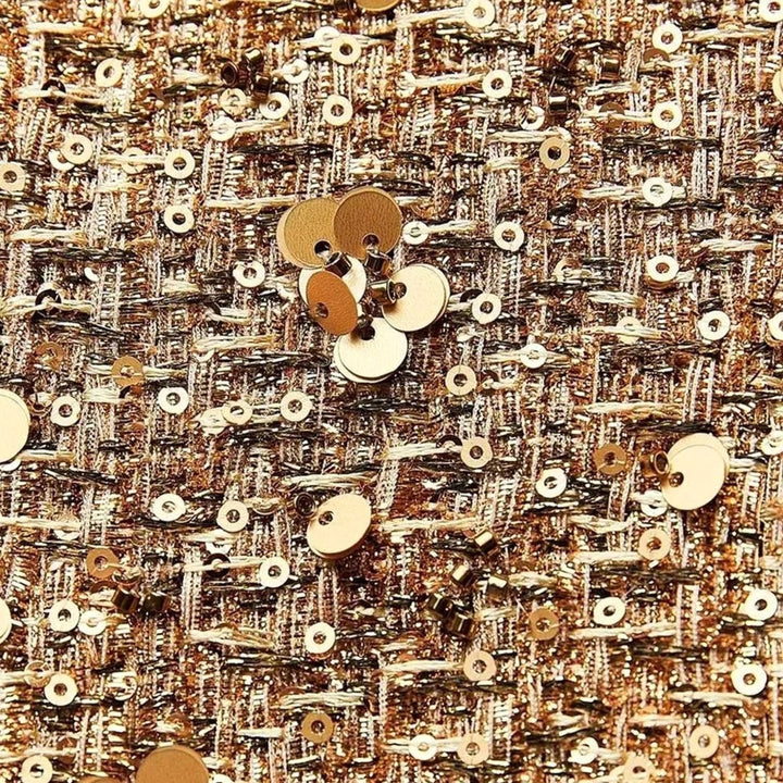 Women's Chic Sequin-Embellished Tweed Blazer Jacket
