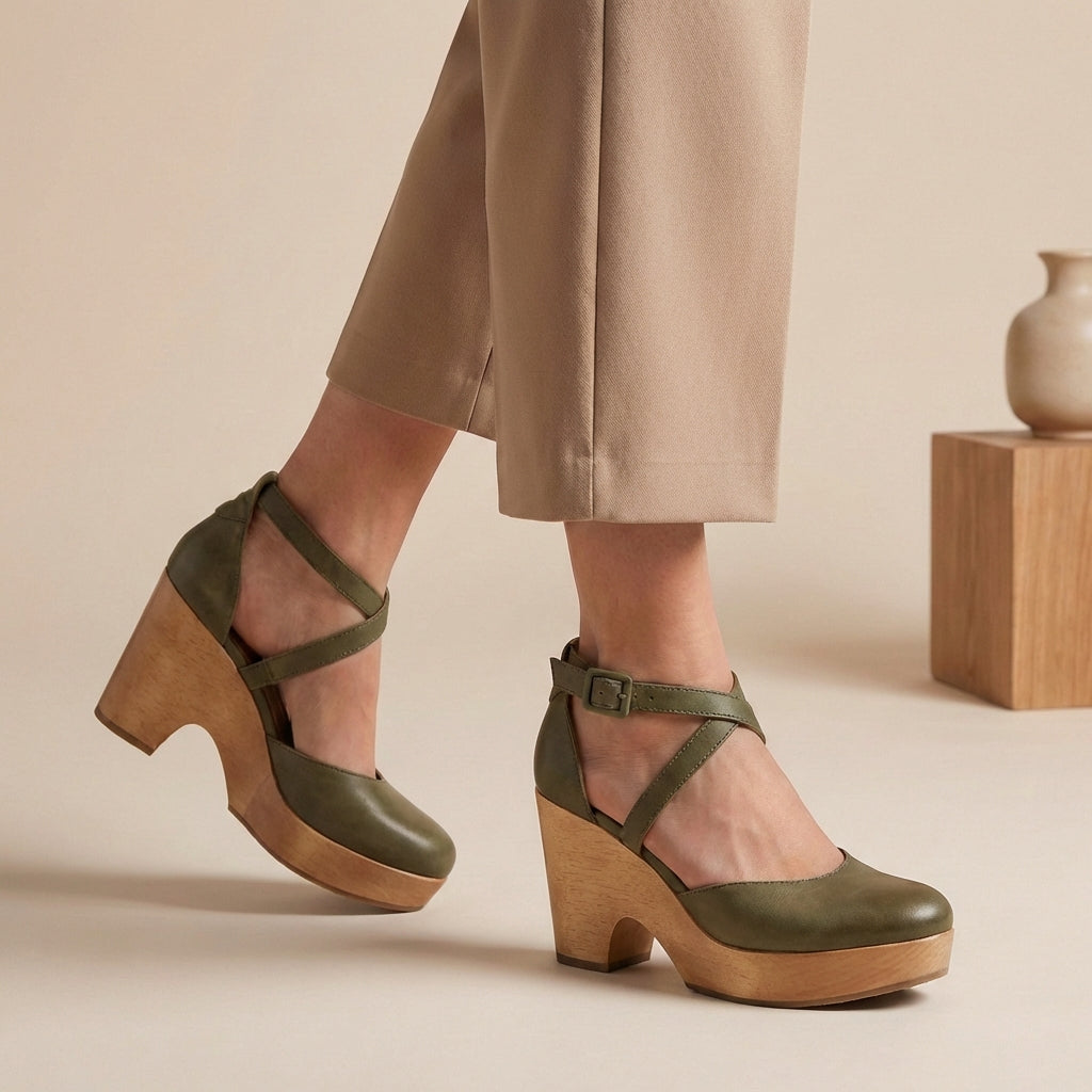 Eva | Womens Block Heel Strap Platform Heels Luvy Boutique
