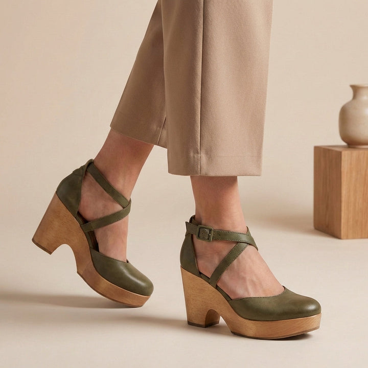 Eva | Womens Block Heel Strap Platform Heels Luvy Boutique
