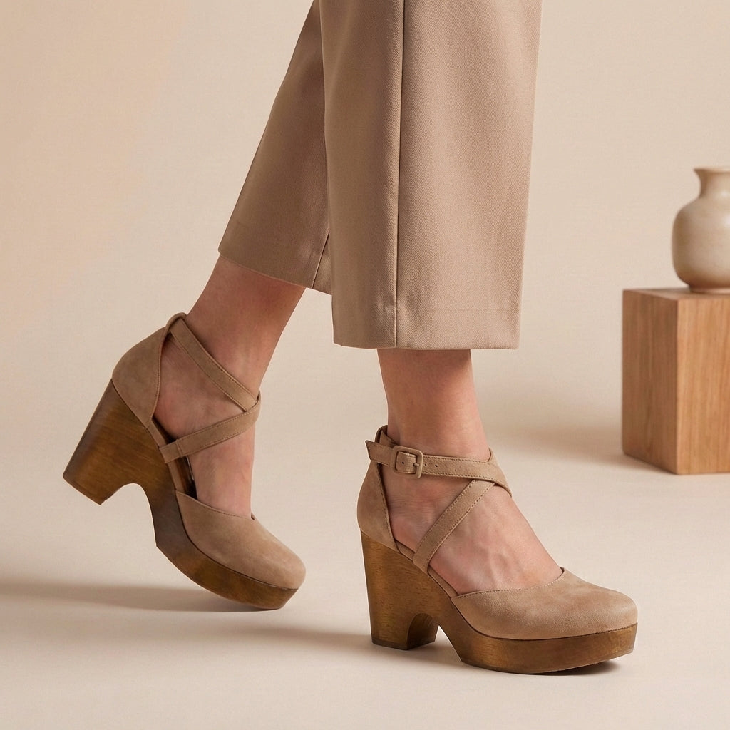 Eva | Womens Block Heel Strap Platform Heels Luvy Boutique
