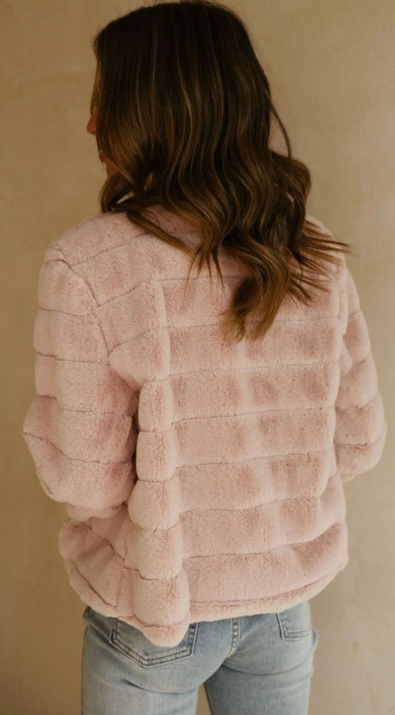 Women's Cropped Open-Front Faux Fur Jacket