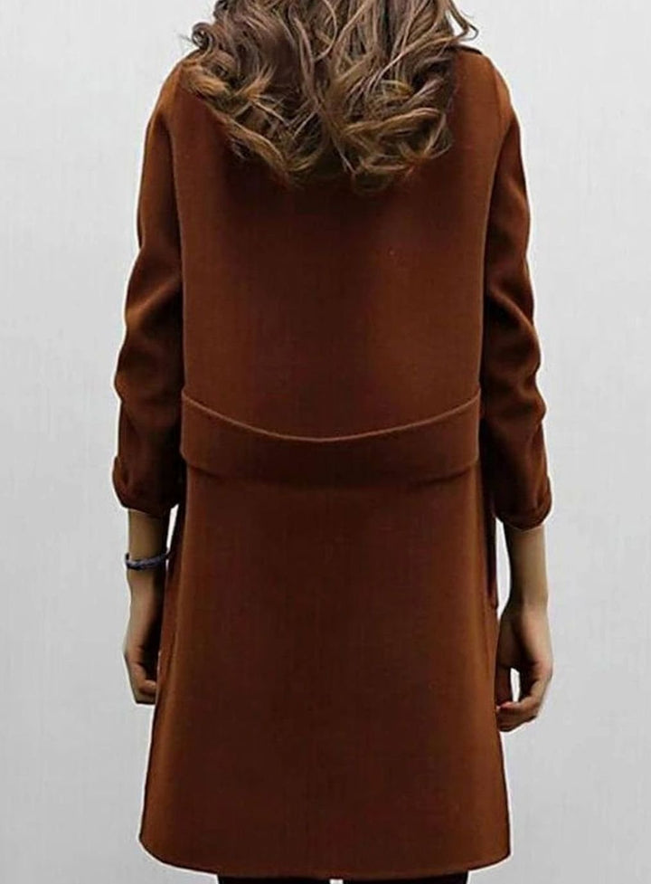 Women's Double-Breasted Longline Wool-Blend Jacket Coat