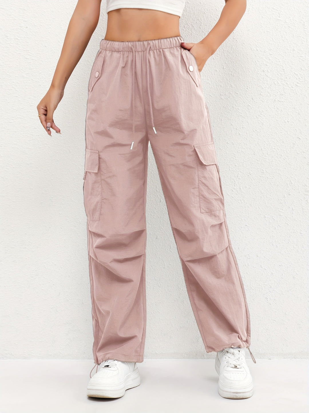 Ashley | Women's Cargo Pocket Drawstring Casual Pants Luvy Boutique