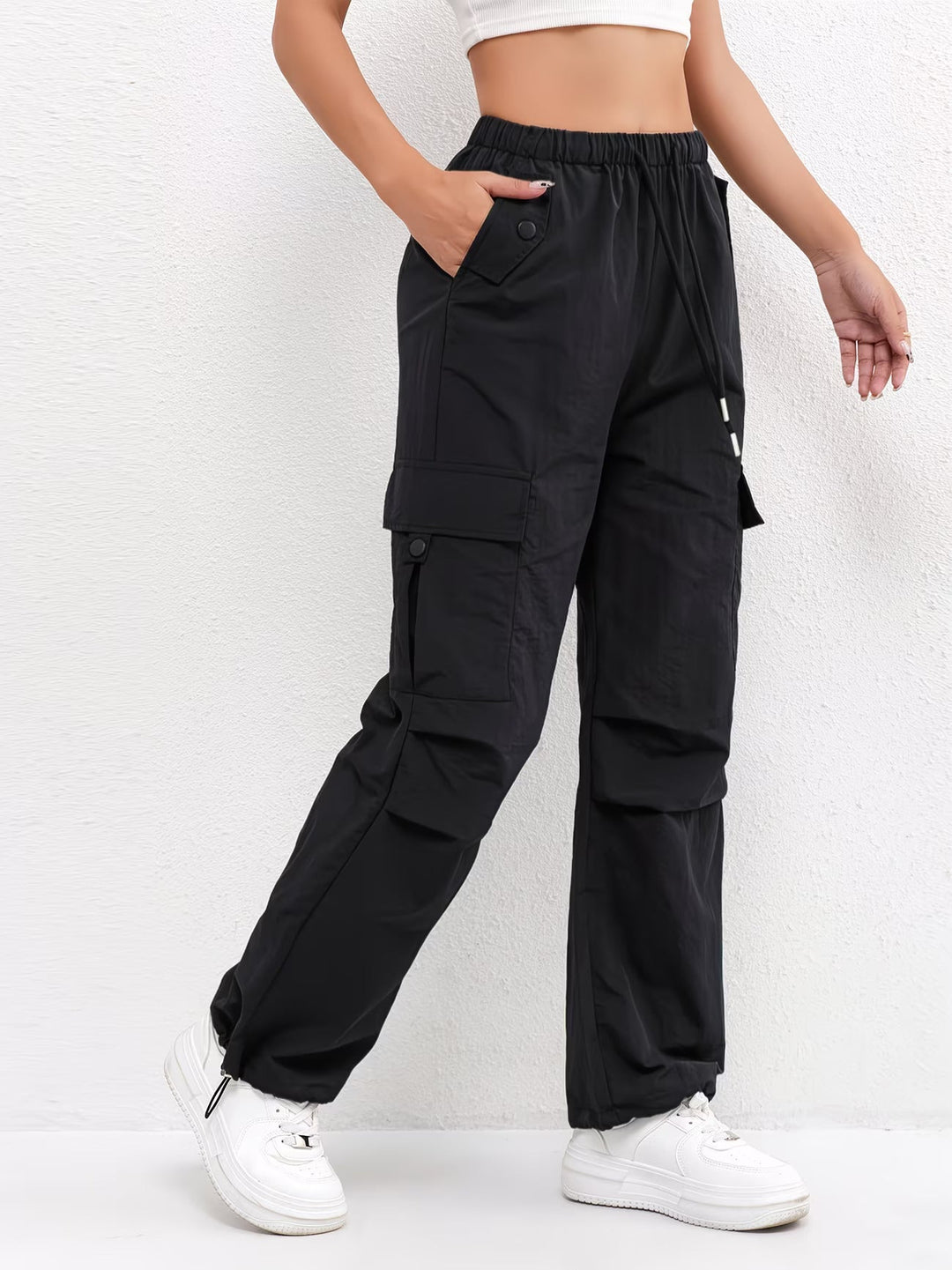 Ashley | Women's Cargo Pocket Drawstring Casual Pants Luvy Boutique
