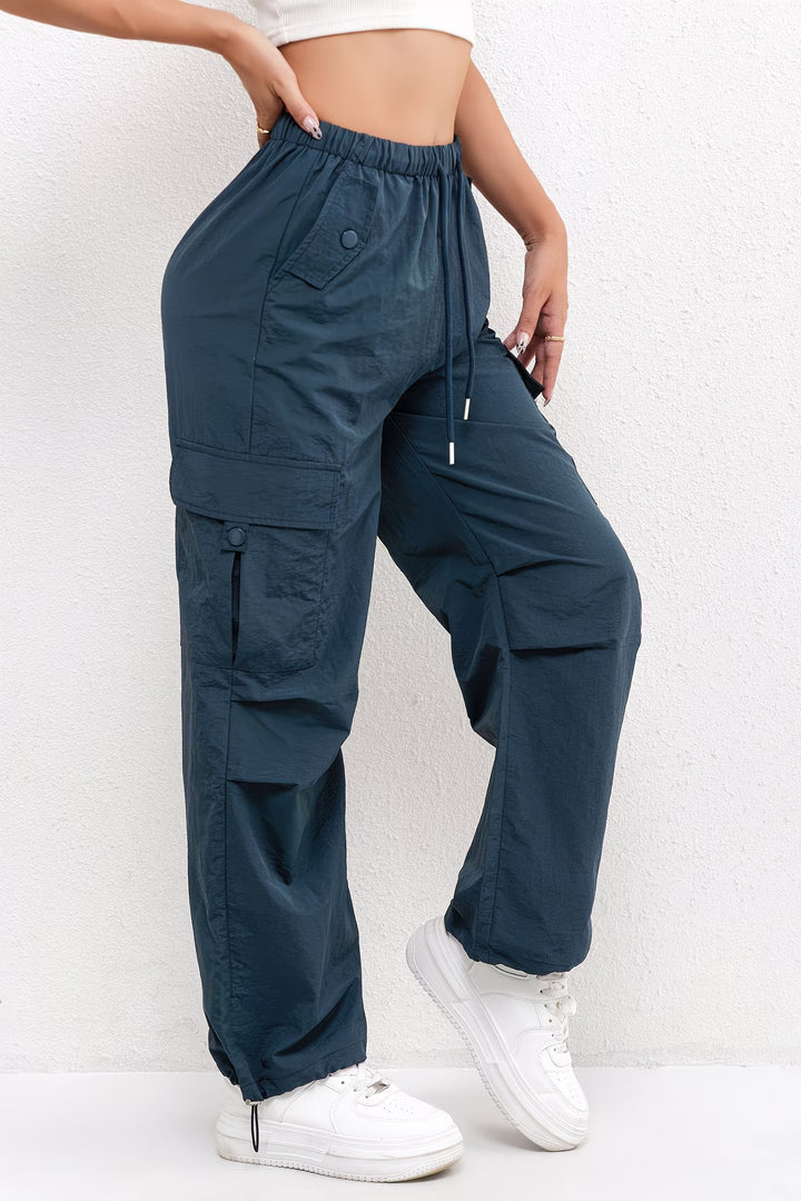 Ashley | Women's Cargo Pocket Drawstring Casual Pants Luvy Boutique