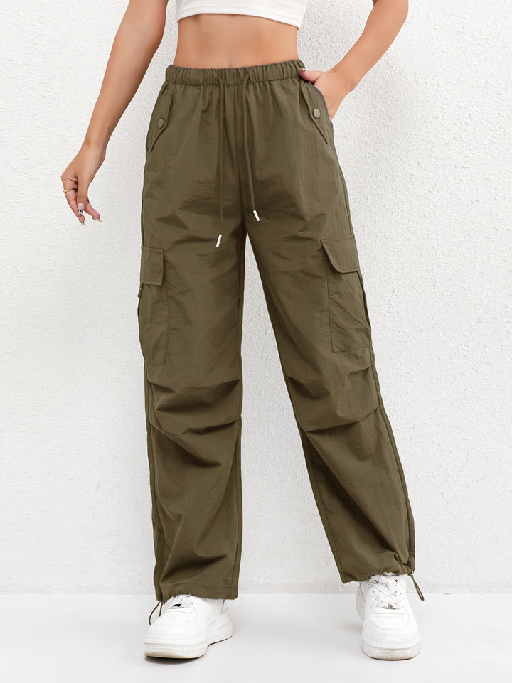 Ashley | Women's Cargo Pocket Drawstring Casual Pants Luvy Boutique