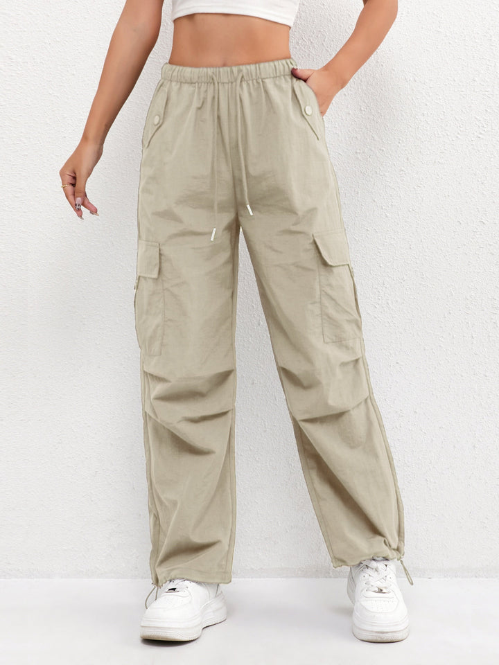 Ashley | Women's Cargo Pocket Drawstring Casual Pants Luvy Boutique