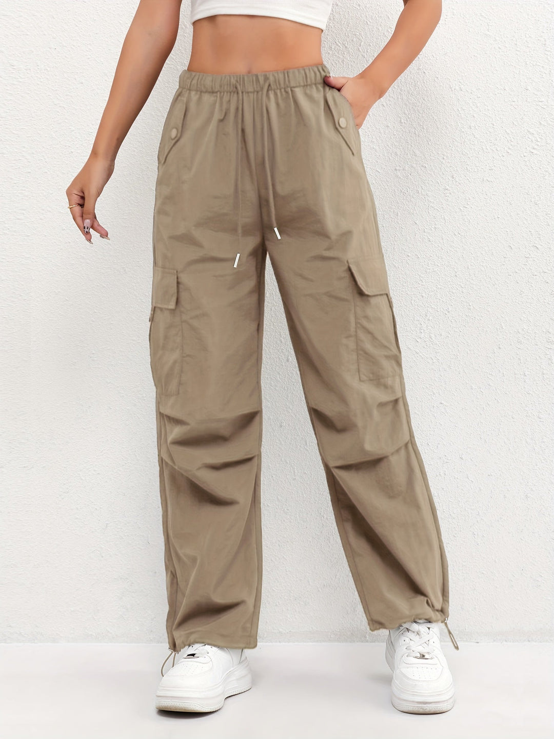 Ashley | Women's Cargo Pocket Drawstring Casual Pants Luvy Boutique