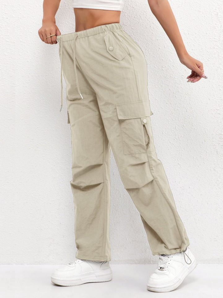 Ashley | Women's Cargo Pocket Drawstring Casual Pants Luvy Boutique