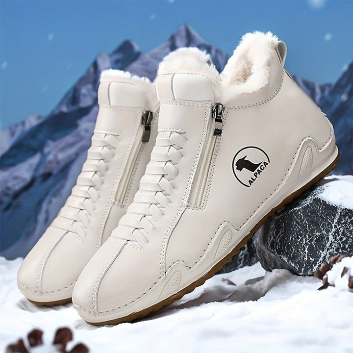 Women's Faux-Fur Lined Lace-Up Winter Ankle Boots Wide Toe Box