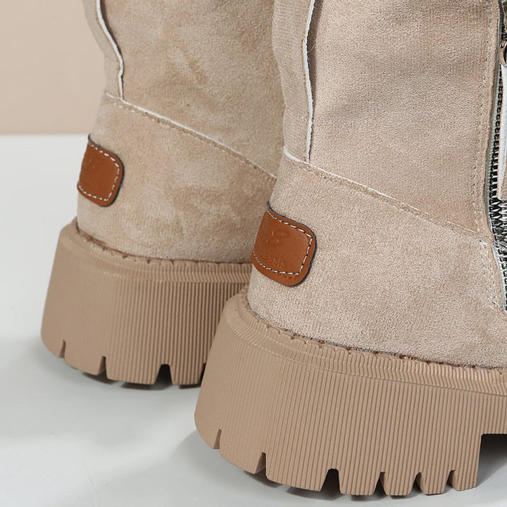 Women's Fleece-Lined Suede Slip-On Ankle Boots