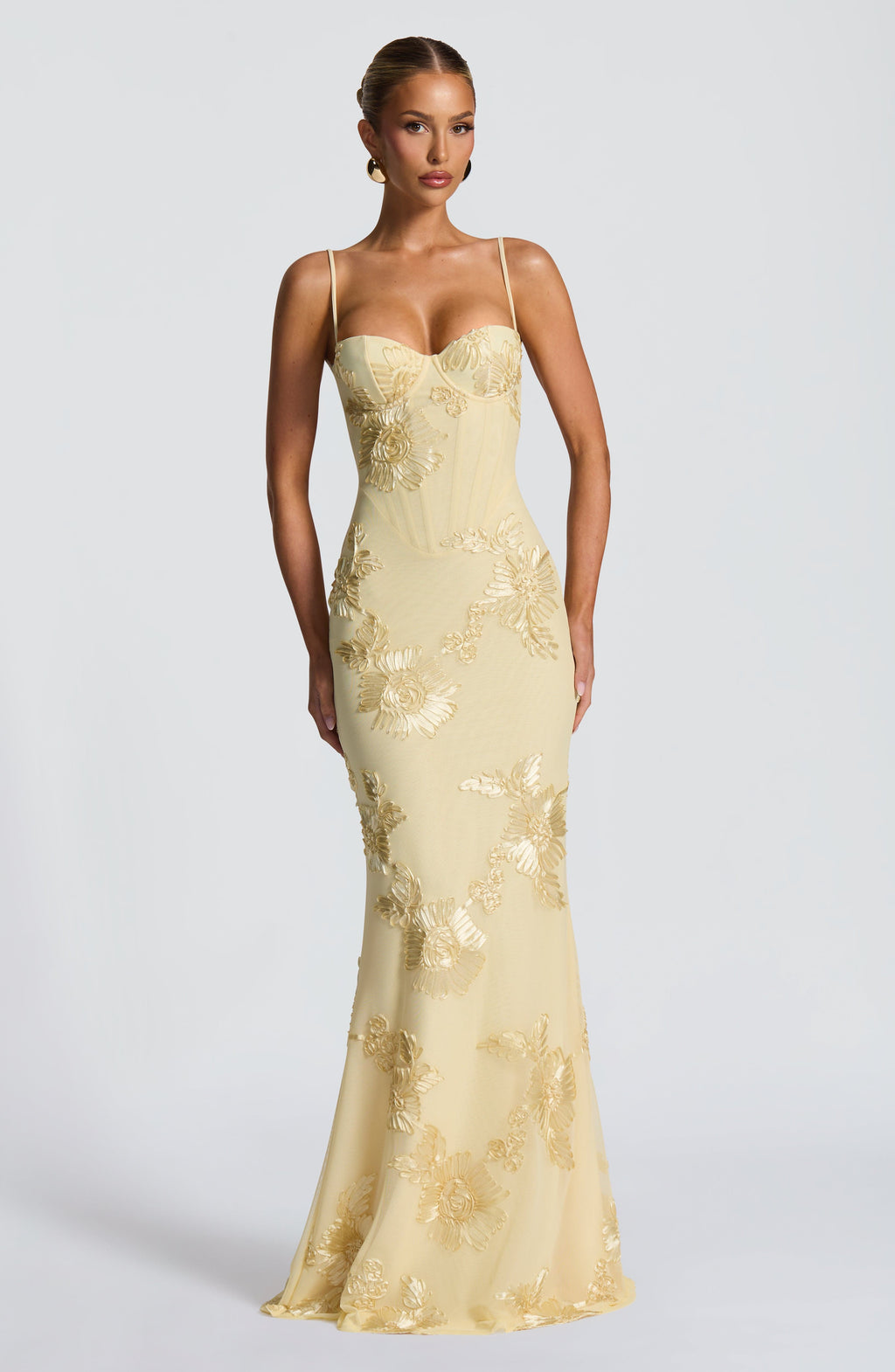 Jasmine | Women's Floral Embroidered Maxi Wedding Guest Dress Luvy Boutique
