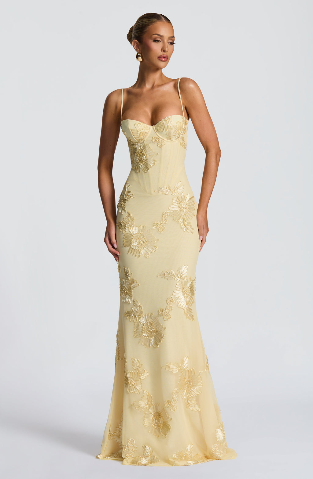Jasmine | Women's Floral Embroidered Maxi Wedding Guest Dress Luvy Boutique