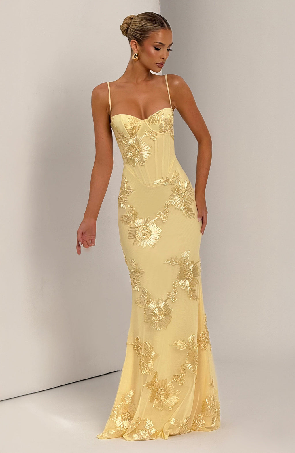 Jasmine | Women's Floral Embroidered Maxi Wedding Guest Dress Luvy Boutique